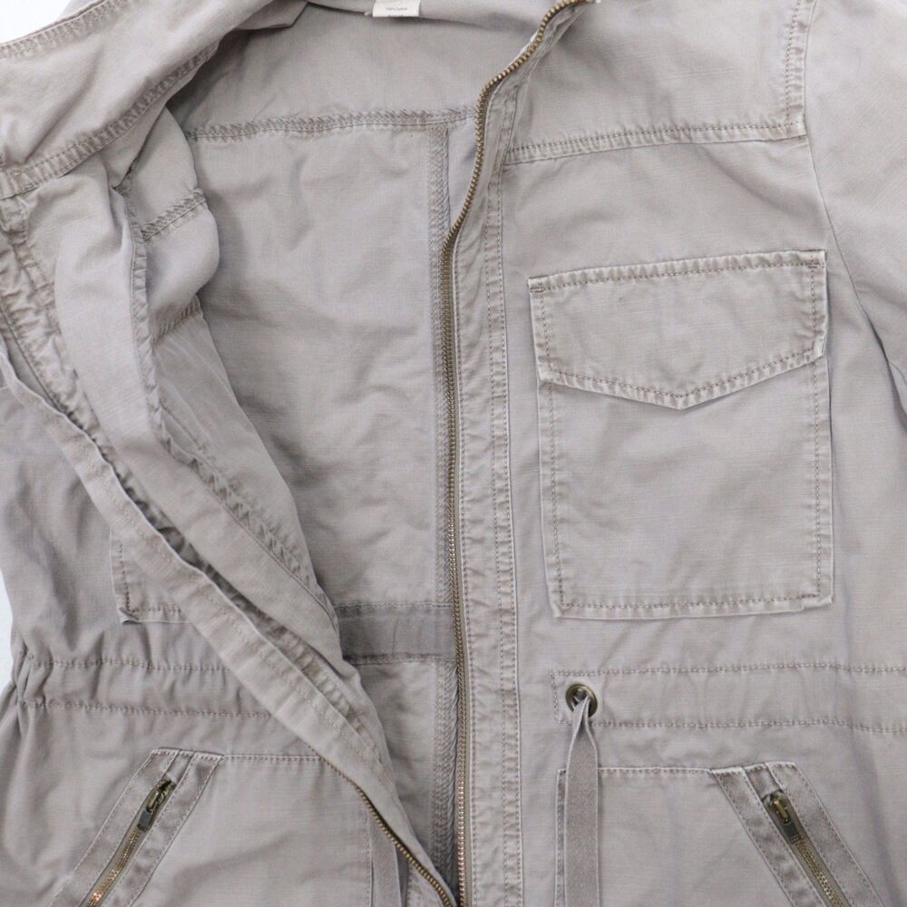 J Crew Women's Jacket Gray Full Zip Field‎ Hiking Gorpcore Outdoors Cinch Waist - Picture 7 of 9